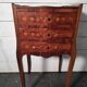 Louis XV style bedside table in marquetry with 3 drawers.