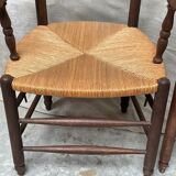 Pair of straw armchairs