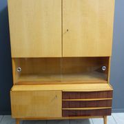 Highboard in two-tone wood with showcase part 1960s by Jitona Czech republic