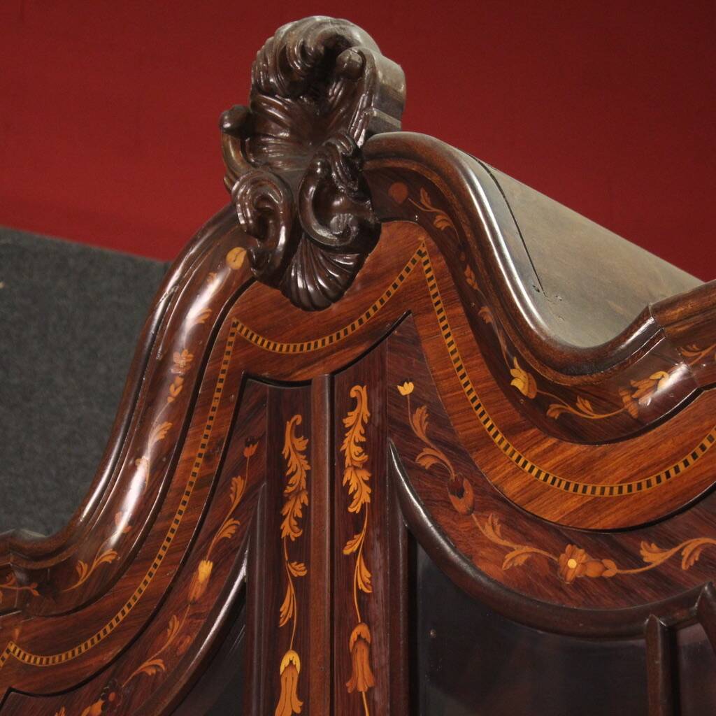 Dutch marquetry display cabinet from the 20th century