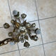Paire de lustre decor de roses dorées