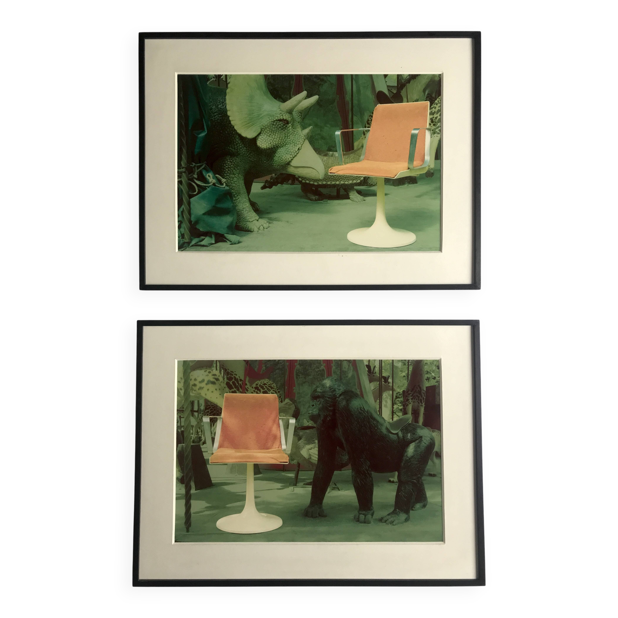 Exhibition prints for the 30th anniversary of the Allibert chair, published in the 70s.