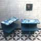 Pair of bedside blue