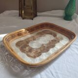 Rectangular Capiz Shell mother-of-pearl and wicker tray