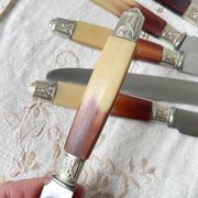 12 vintage Pradel stainless steel bakelite knives