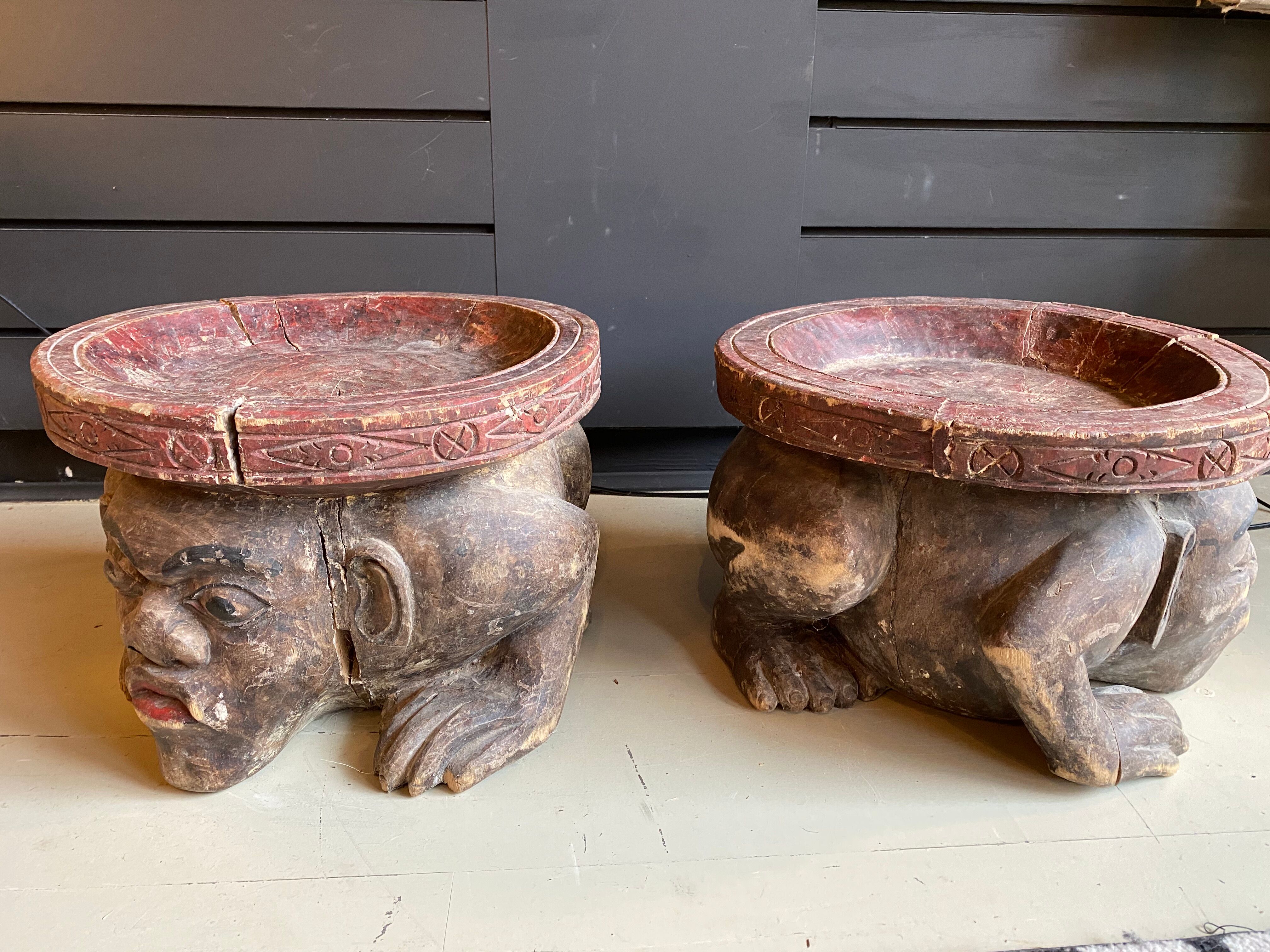 Pair of African stools