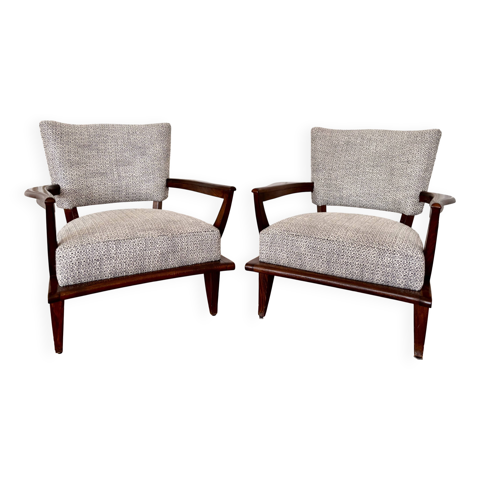 Pair of Étienne-Henri Martin armchairs, 20th century