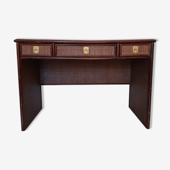 Bamboo and rattan 1970s desk