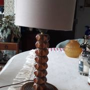Antique carved wooden lamp