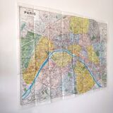 Map old Paris suburb 74x55cm edition A. Leconte 1970