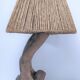 Brutalist solid patinated wood lamp foot
