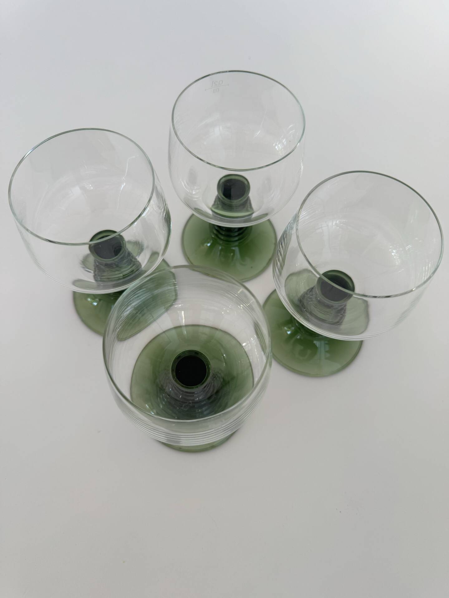 A set of 4 Vintage MCM Gren Beehive Stem Wine Glasses