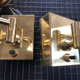 Pair of articulated wall lamps gilded brass Marset circa 1970