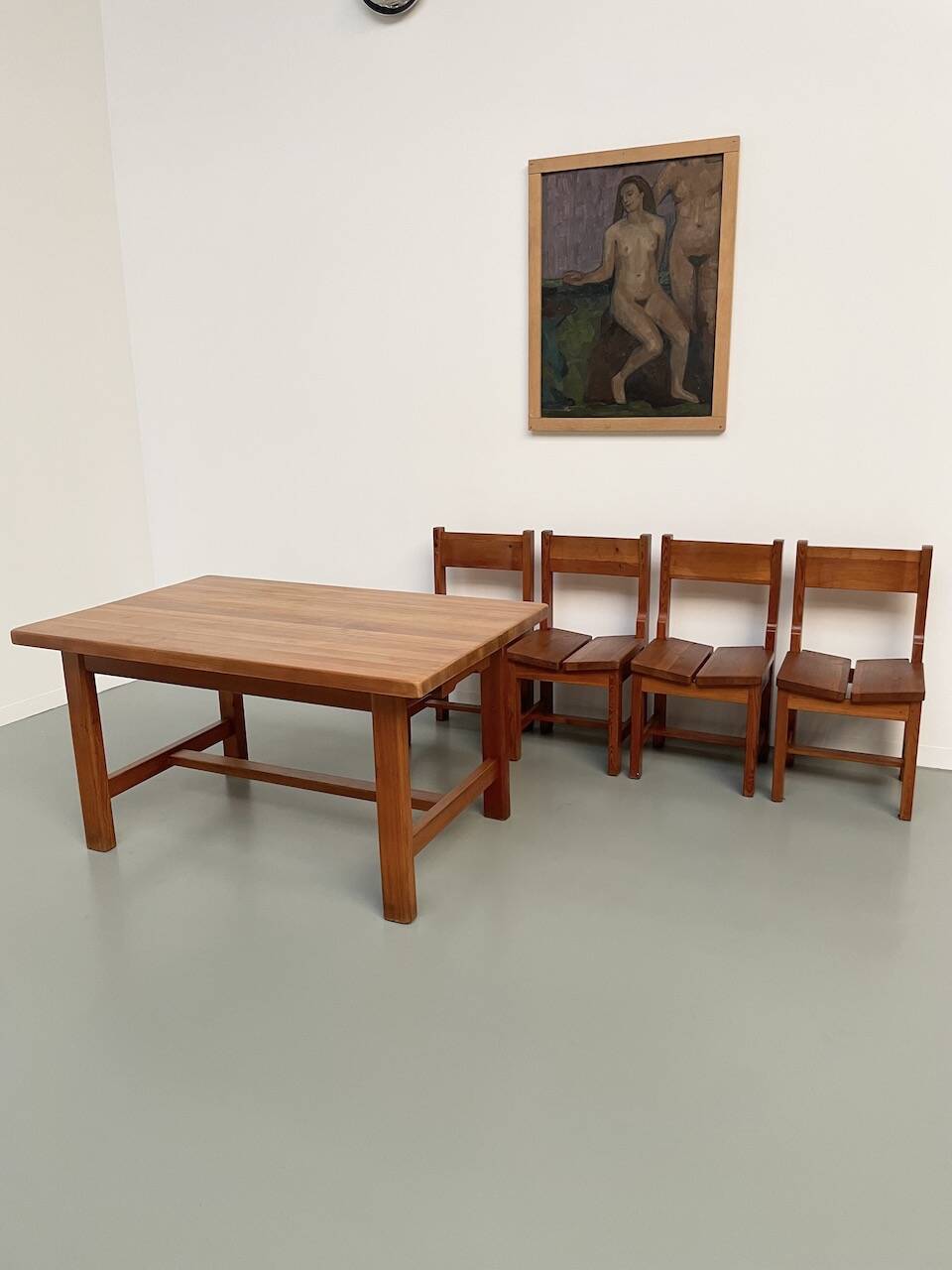 Set of table and 4 chairs, 60s mountain furniture