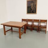 Set of table and 4 chairs, 60s mountain furniture