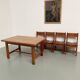 Dining table and 4 chairs, mountain furniture from the 1960s.