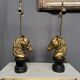 Pair of vintage lamps by Maison Jansen. Solid bronze, marble base.