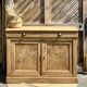 Old buffet with 2 drawers in raw solid wood, country chic.