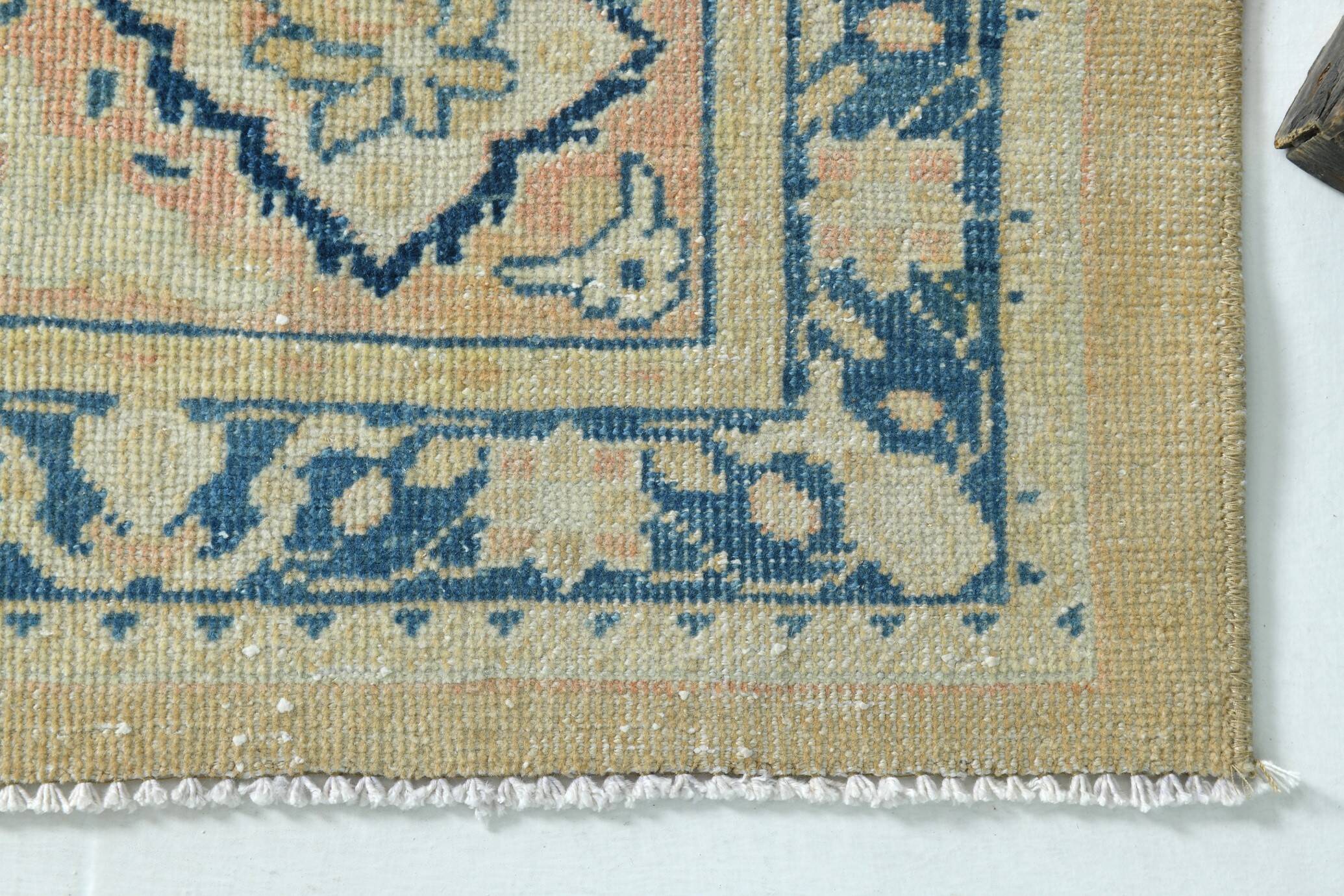 Tapis Persan Vintage Beige Et Bleu à Motifs Floraux, 301x388Cm