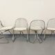 Set of 4 vintage Italian Gastone Rinaldi style chairs in chrome metal