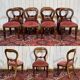 Suite de 8 chaises anglaises en acajou de style Victorien