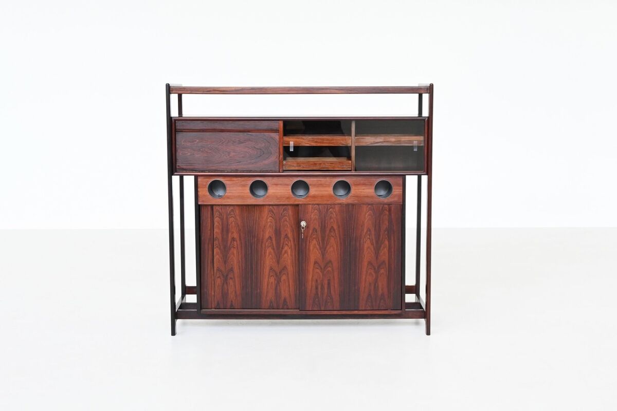 Knud Bent dry bar in rosewood Dyrlund Denmark 1960