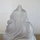 Antique "flame" tulip in frosted glass paste, art deco, 1930s-40s