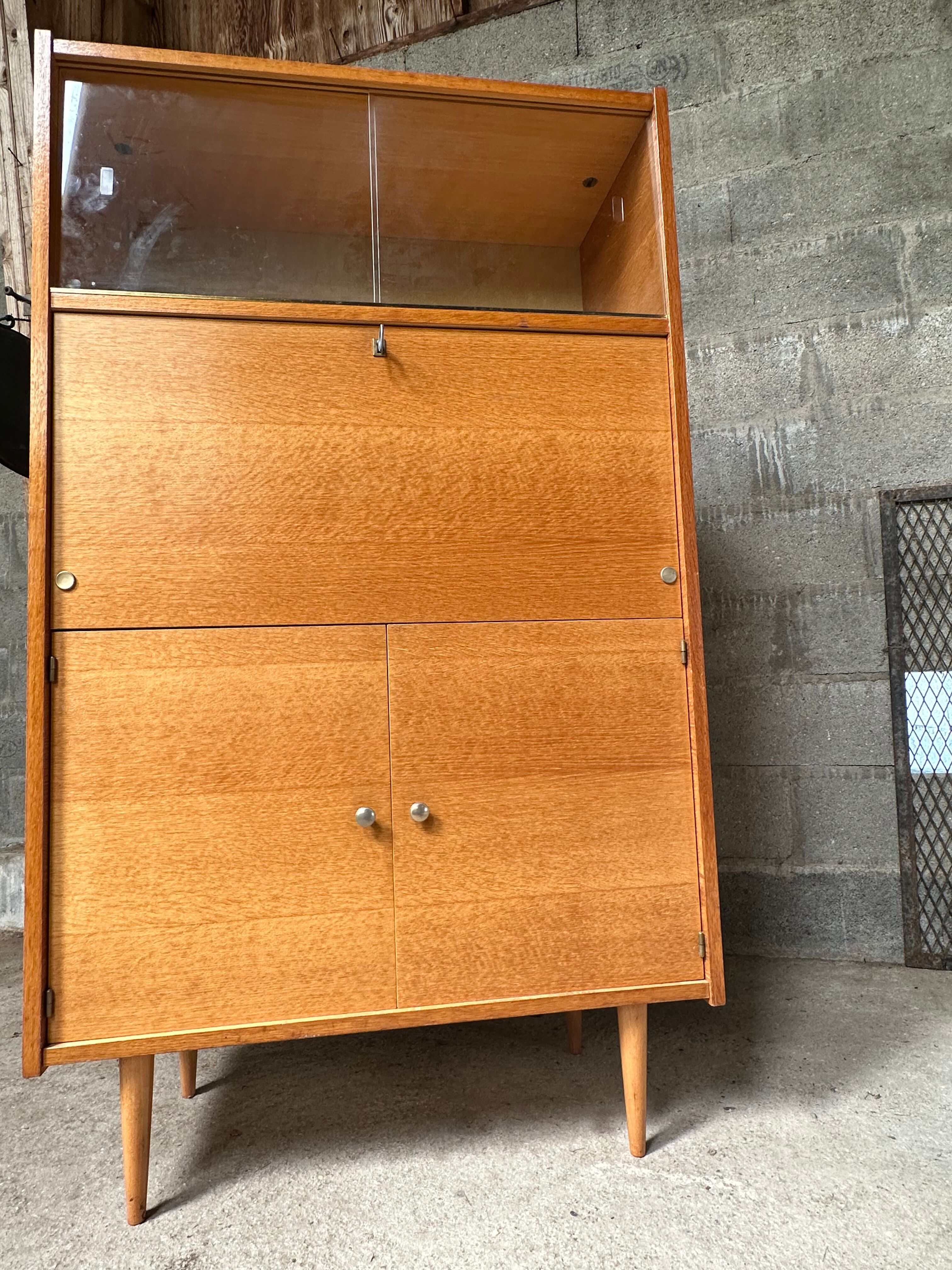 Secrétaire vintage bois blond