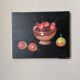 Old oil painting on canvas still life bohemian countryside decoration
