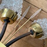 Pair of vintage mid-century tulip wall sconces from the 1950s