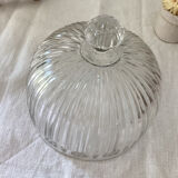 Ancienne cloche verre strié