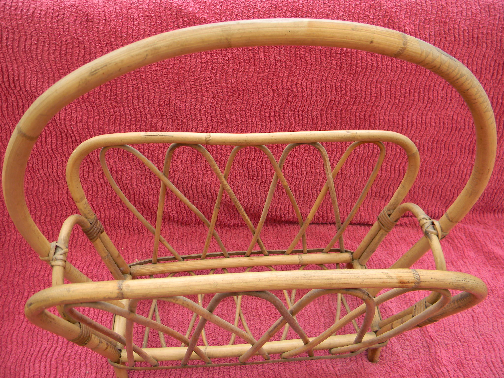 Vintage magazine door in rattan bamboo style