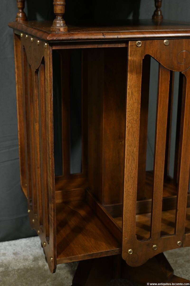 Revolving Walnut Bookcase, stamped G.Lancelin – 1900