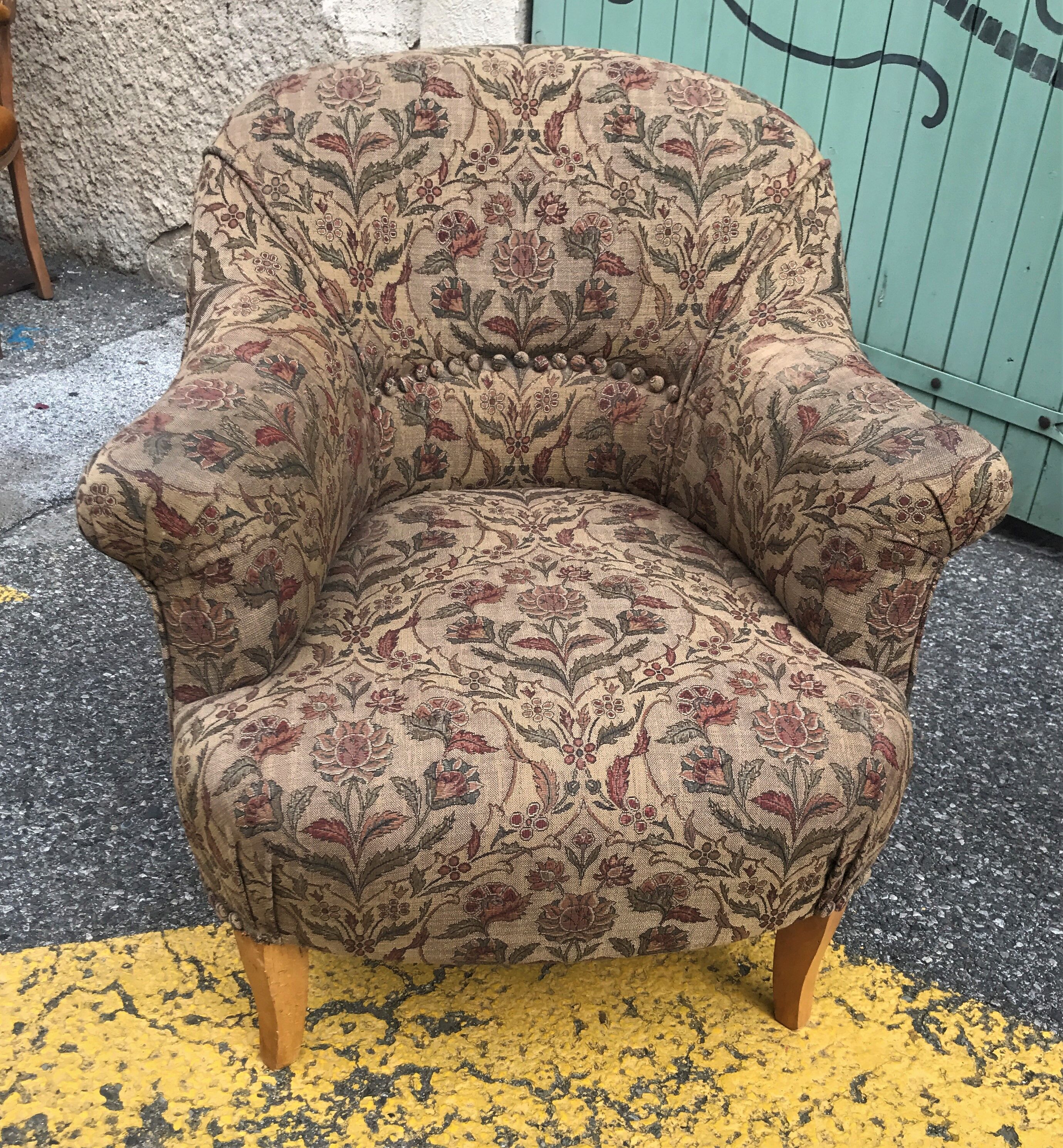 Pair of Art Deco toad armchairs