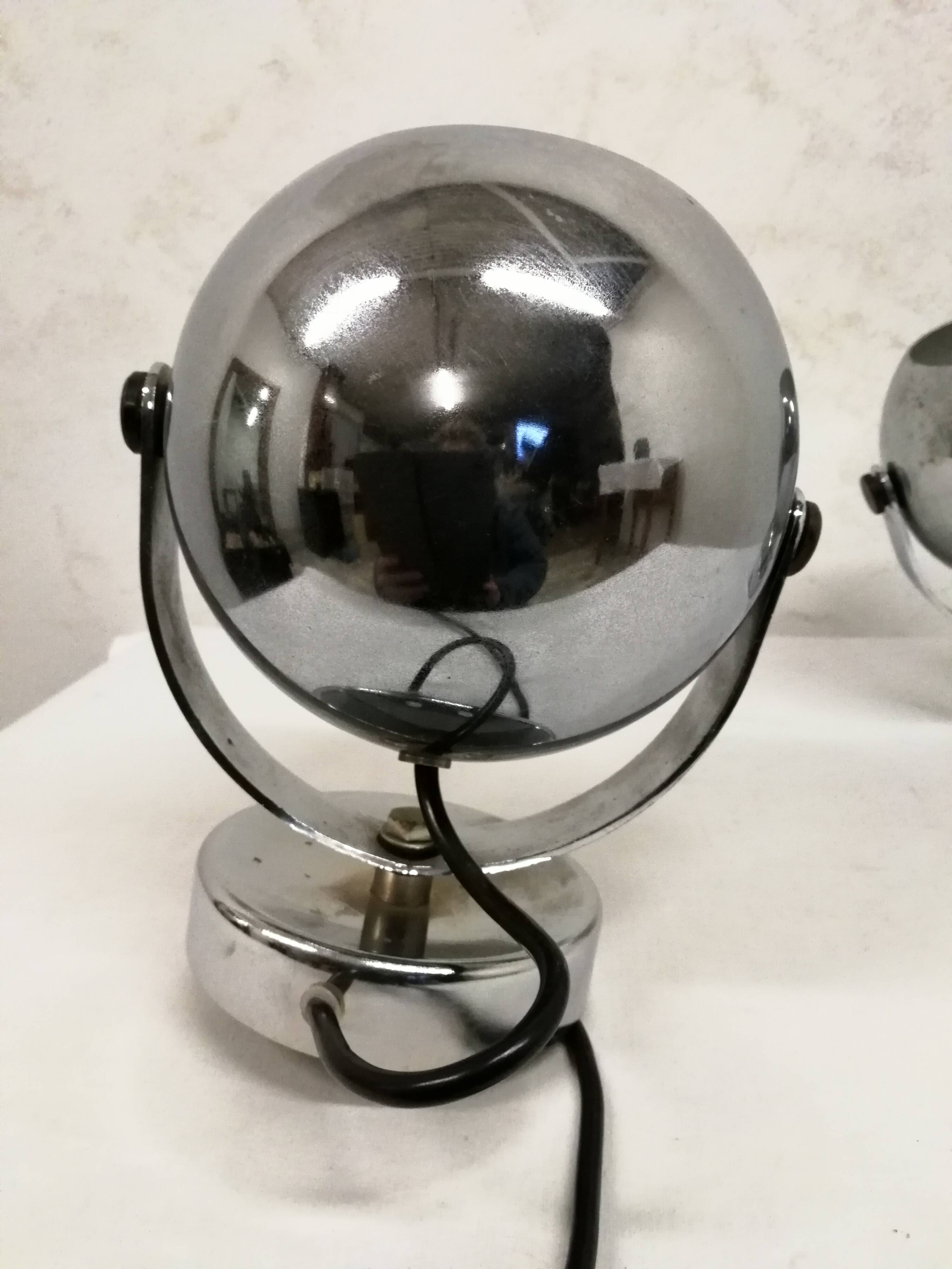 Pair of vintage chrome spotlights from the 70s