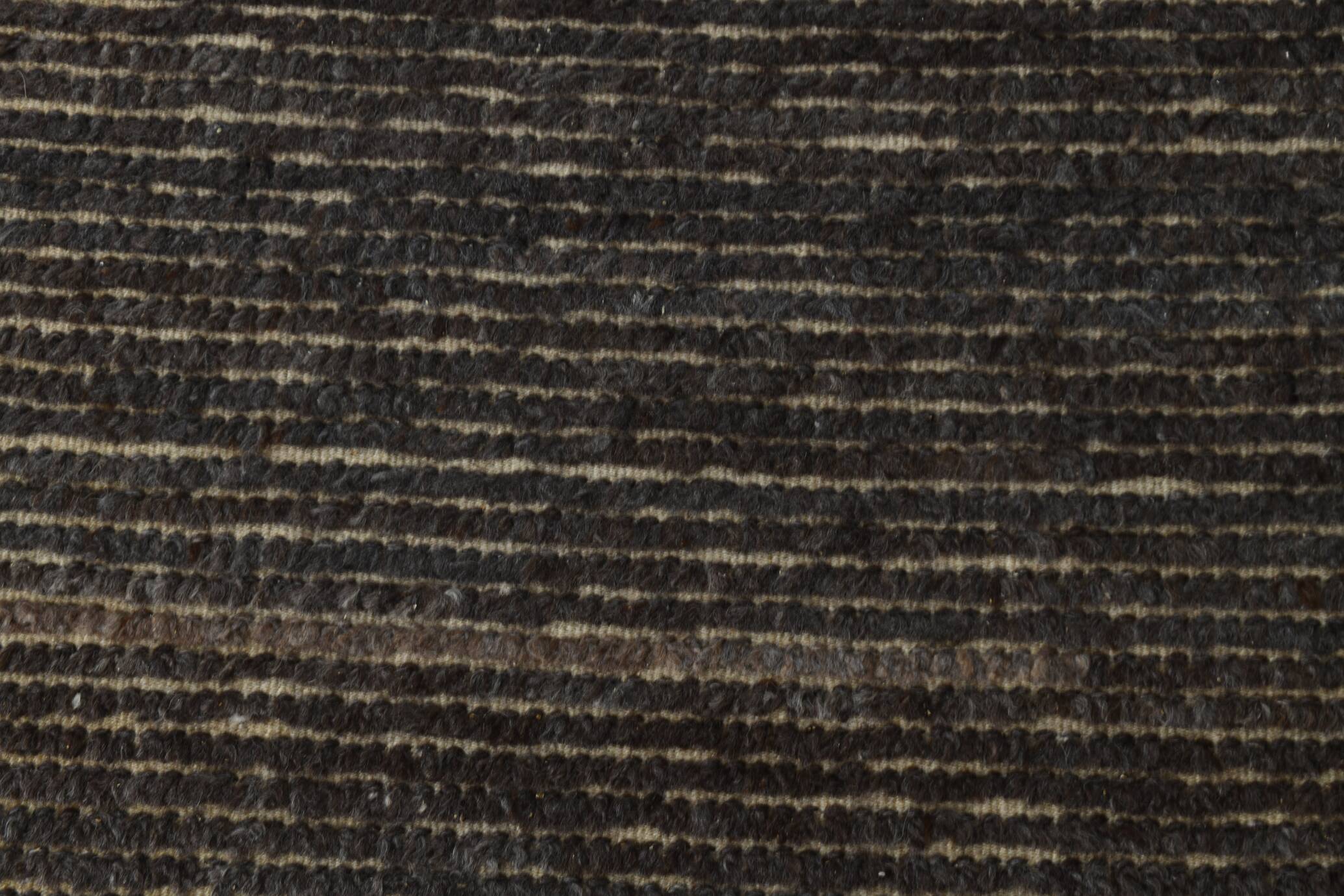 3x11 Vintage Dark Brown Super Soft Kilim Runner Rug, 94x345Cm