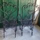 Paire de fauteuils en fer forge noir