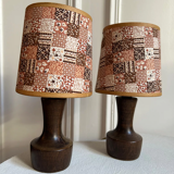 Paire de lampes en bois