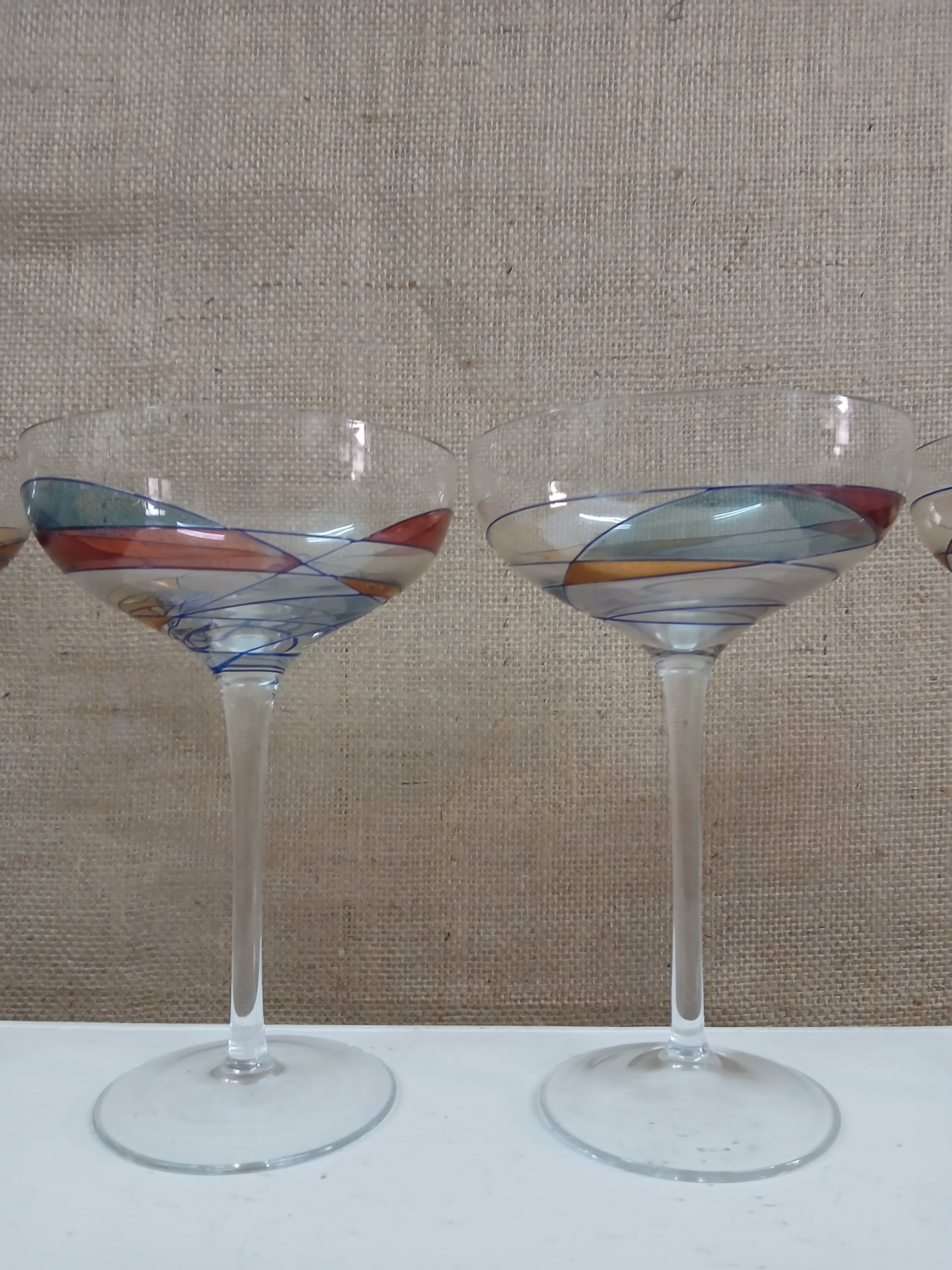 Multi-colored crystal glasses