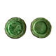 Pair of glazed clay plates with XXS Dieulefit 1950 gadroons