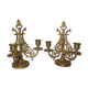 Pair of piano candlesticks in golden bronze 19th century