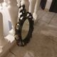 Brutalist wrought iron mirror, Spain, 1950