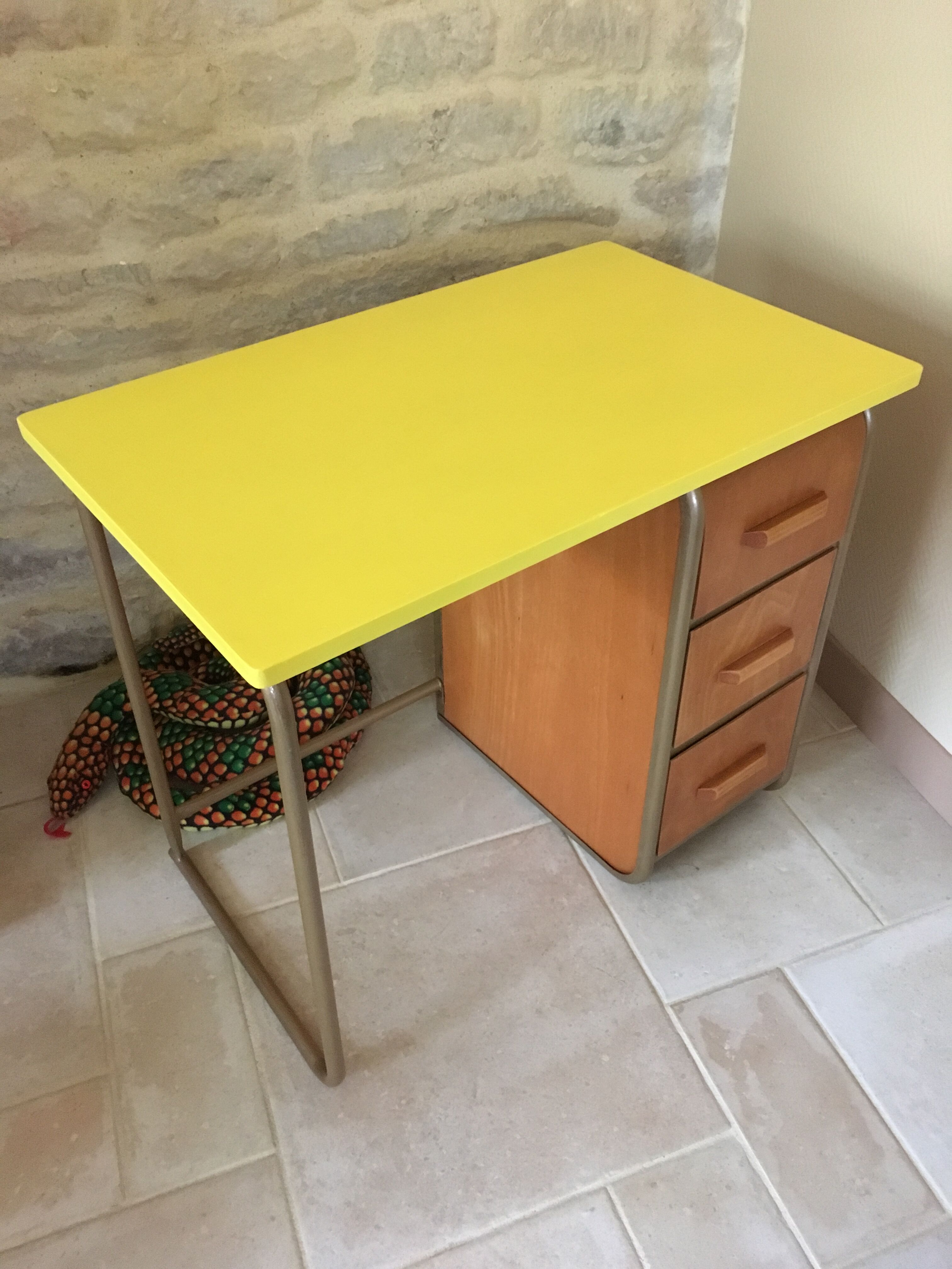 Bureau écolier tubulaire années 50