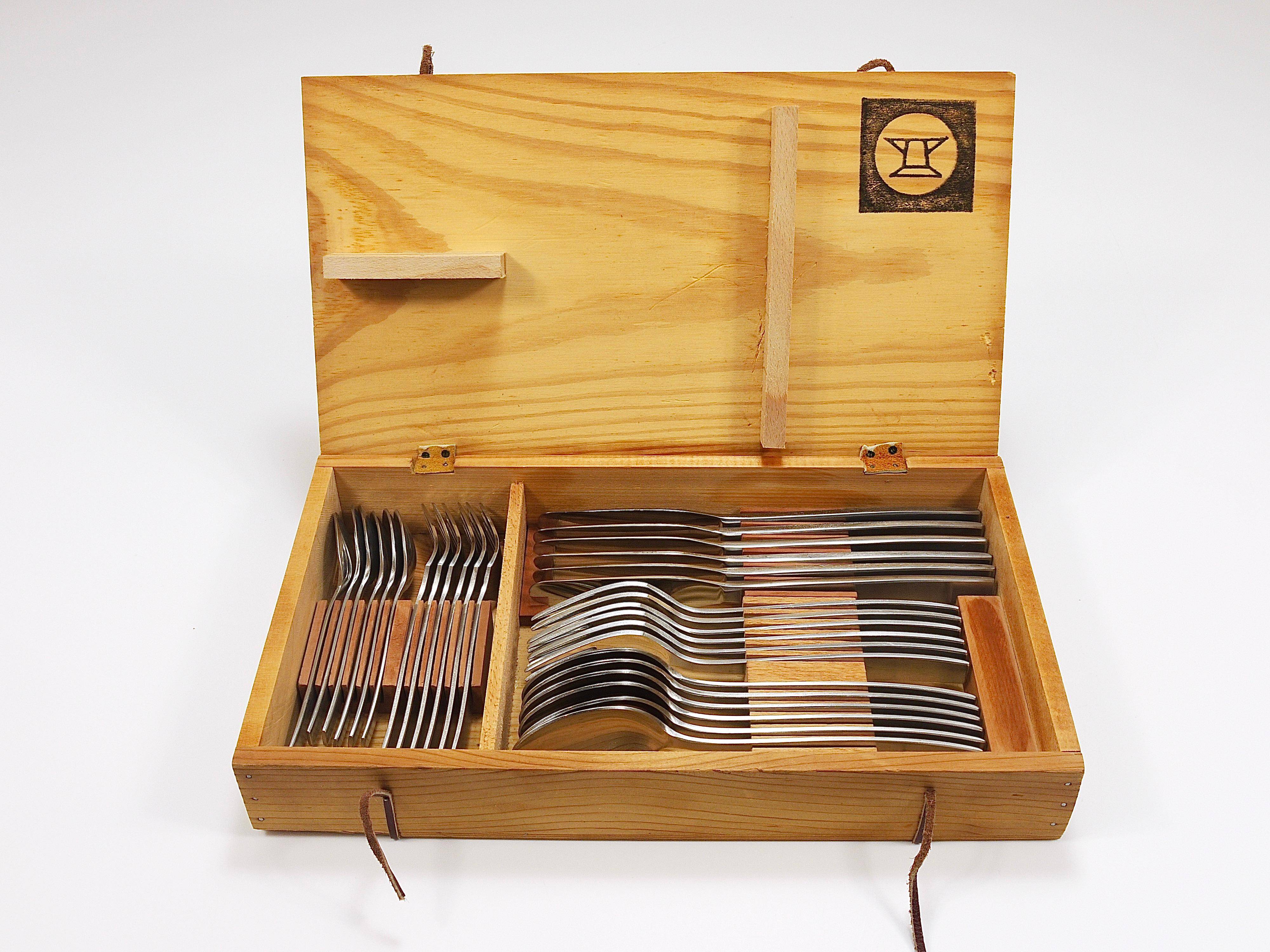 Boîte de couverts Helmut Alder Amboss 2050 pour six personnes, 30 pièces, Autriche, années 1950