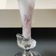Peter Kaspar Soliflore Vase/Floral design, collared neck. Blown art glass, speckled purple. Shell inclusion. Dim 26.5 x 13 cm