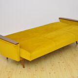 Velvet Daybed Sofa with fold-out function, 1960s