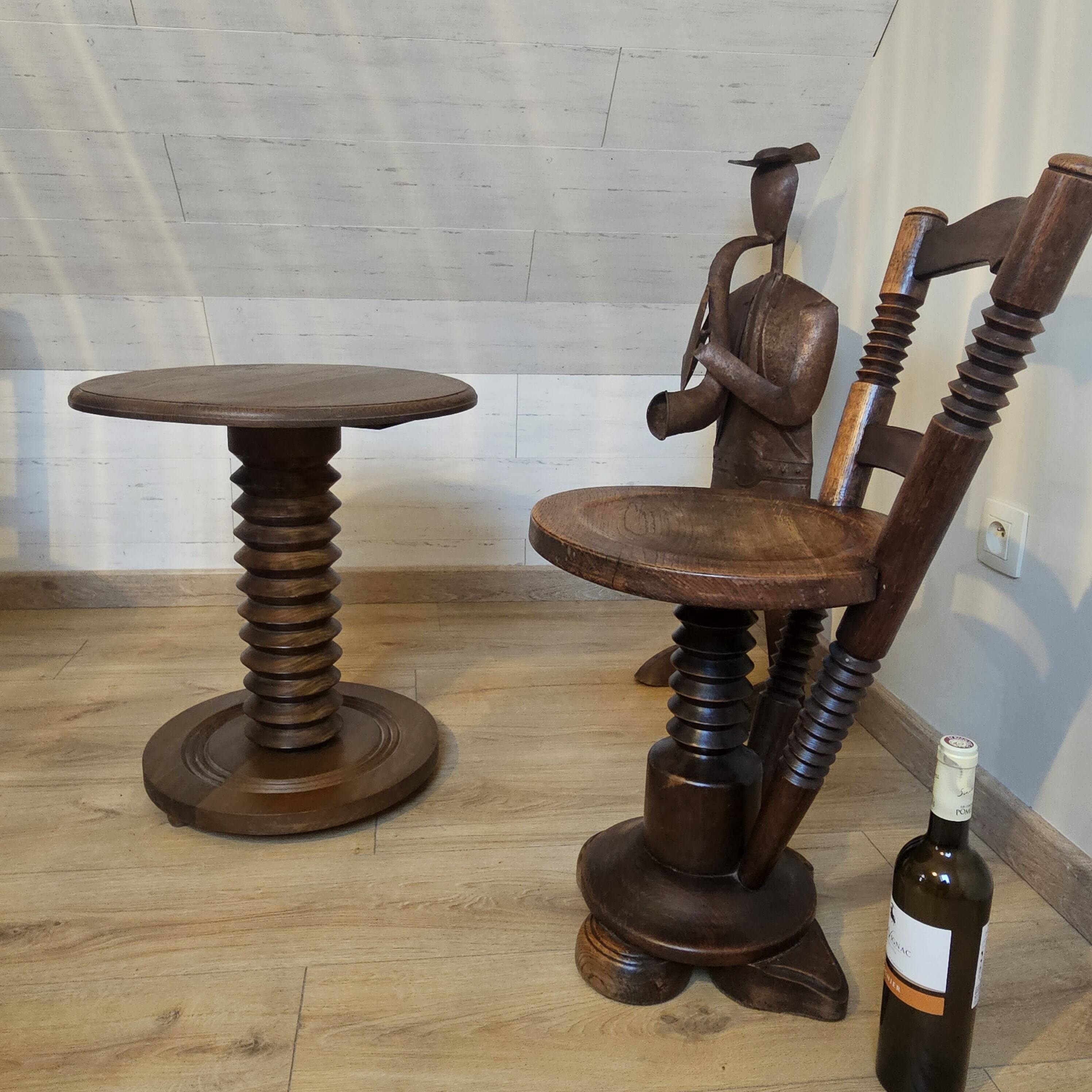 Side table, guéridon by Charles Dudouyt, 1940s-1950s.