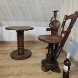 Side table, guéridon by Charles Dudouyt, 1940s-1950s.