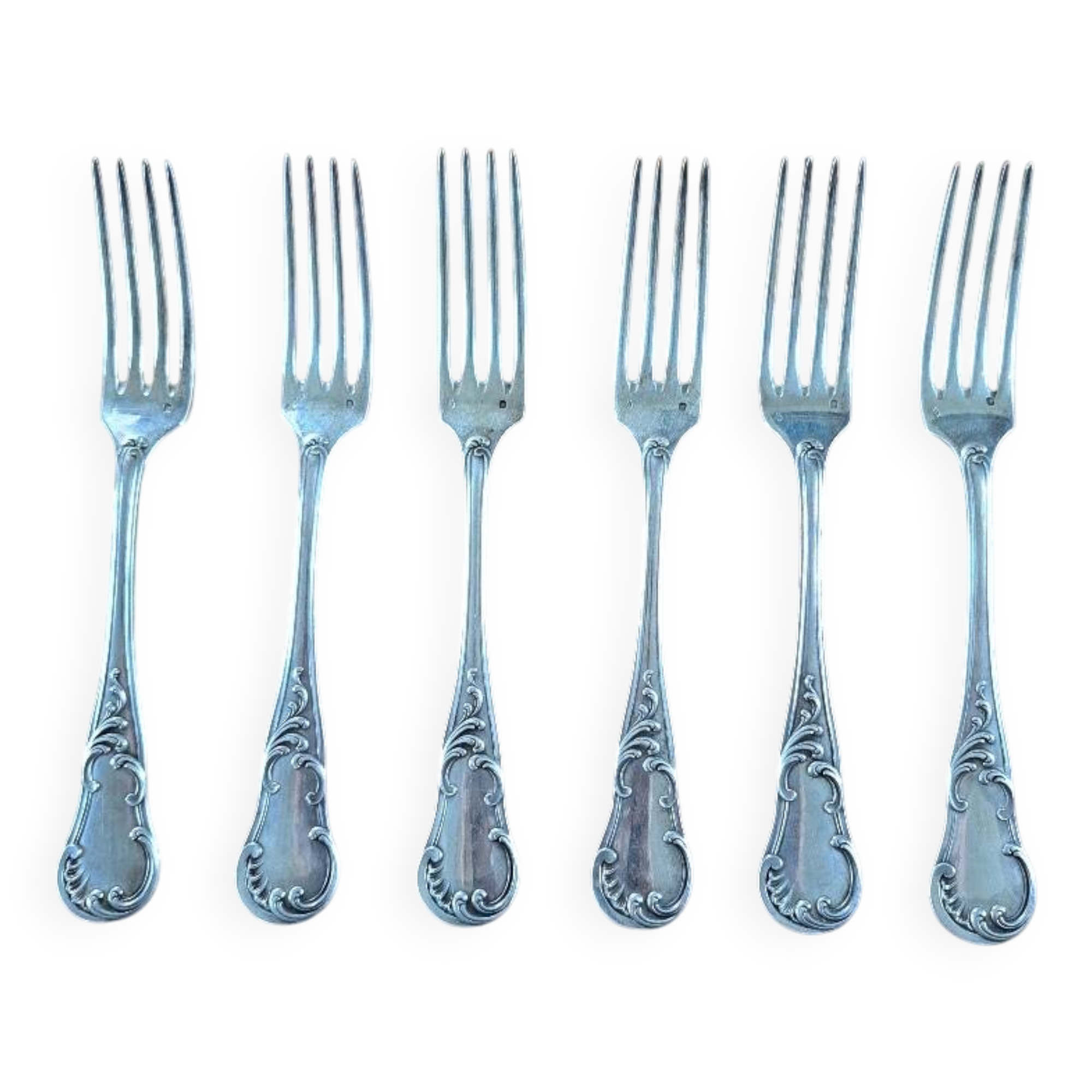 Set of 6 solid silver forks, 1st grade, Master Goldsmith Prudent Quit