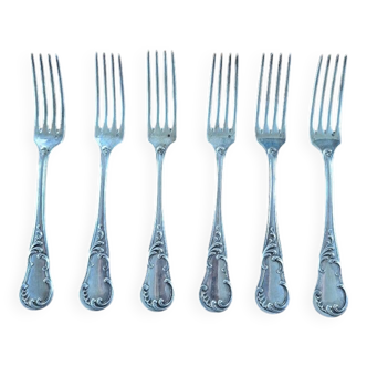 Set of 6 solid silver forks, 1st grade, Master Goldsmith Prudent Quit